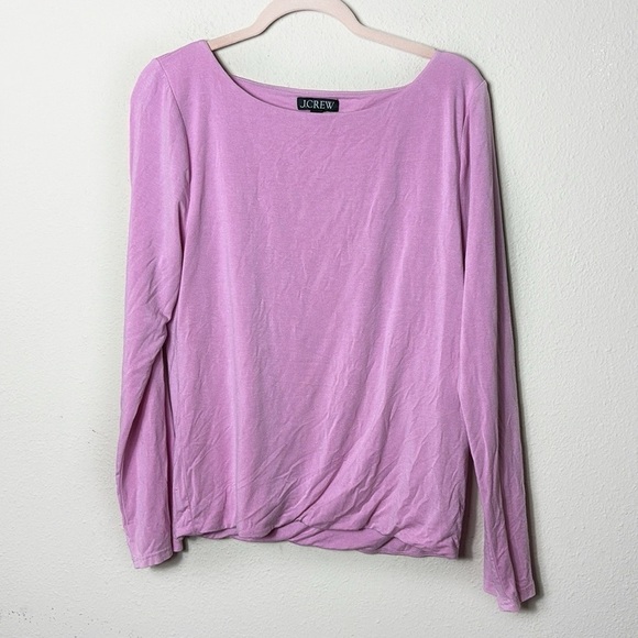 J. Crew Long-sleeve Tee Boatneck lilac size XL - Picture 7 of 7